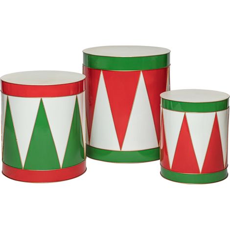 Tamburo decorativo da circo in metallo decorazione natalizia set da 3 (1/2)