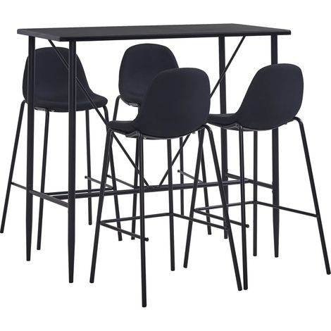 vidaXL Set da Bar 5 pz in Tessuto Nero (1/5)
