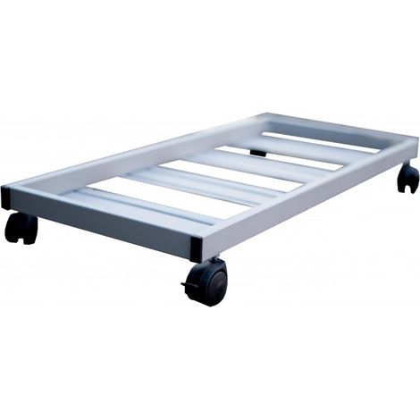 Carrello sottovaso rettangolare con ruote cm. 100 ALLUMINIO (1/4)