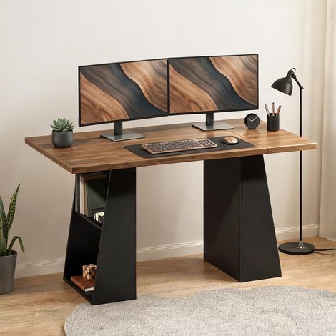 Bureau en panneau de particules MDF 140 x 78 x 75 cm (1/5)