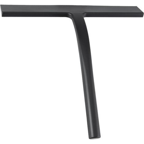 Nettoyeur de vitre de douche en silicone noir 22,7×21,5×3cm, accessoire de nettoyage pour cabine de salle de bain.