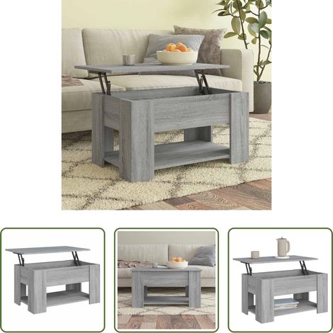 Bois d'ingénierie -  Table basse Sonoma gris 79x49x41 cm Bois d'ingénierie (1/5)