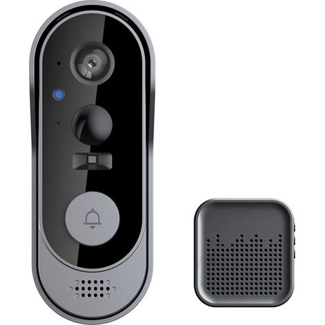 Timbre inalámbrico con cámara de 1080p, videoportero wifi para interiores, audio bidireccional, tarjeta SD y almacenamiento en la nube, resistente al agua IP66, visión nocturna infrarroja de gran angu