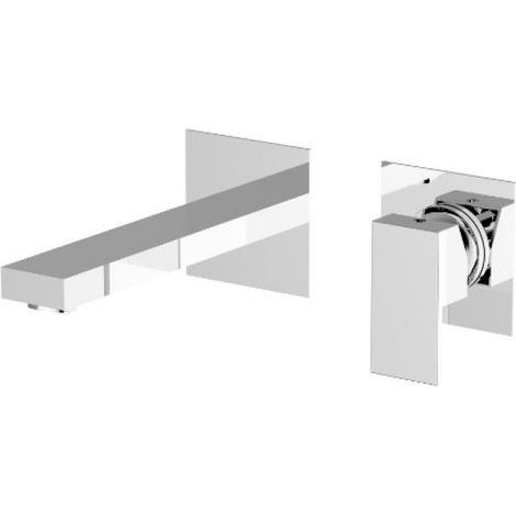 Teorema - Batteria lavabo incasso con scarico click clack cromato serie Pillar (1/2)