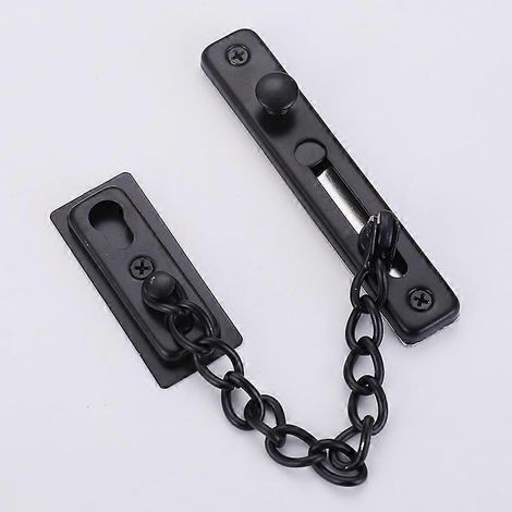 Chaîne de sécurité noire pour porte antivol, verrou de porte en acier inoxydable, chaîne de maintien pour porte coulissante, portes et fenêtres en bois (1/5)