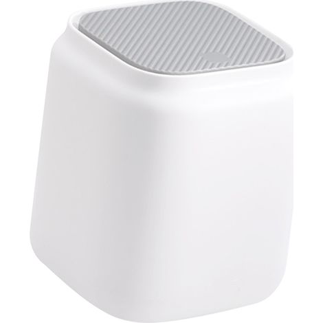 Poubelle de bureau à couvercle rabattable, mini-poubelle blanche pour la maison, la chambre ou le bureau.