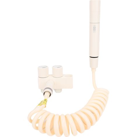 Kit de douchette bidet portable avec double vanne de contrôle, robinet de toilette multifonction en cuivre, fixation murale, beige (1/5)