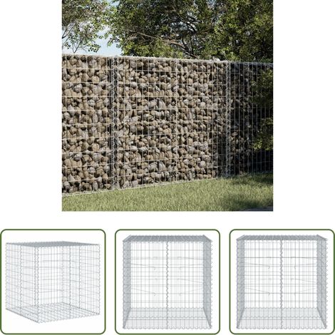 Aménagement extérieur - Panier gabion avec couvercle 100x100x100 cm fer galvanisé (1/5)