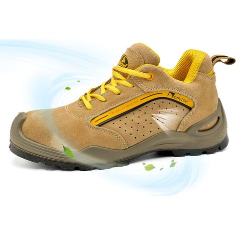 Men's and Women's Safety Shoes, 7296YN Breathable Men's High-Top Safety Sneakers, Lightweight and Comfortable, Safety Boots for Construction Site Work, S1P Steel Toe Cap and Steel Plate (1/5)