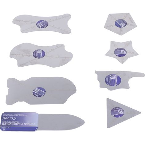 Lot de 8 spatules en acier inoxydable réutilisables ultra-minces pour écrans LCD incurvés. Outil d'ouverture ultra-fin pour écrans incurvés. (1/5)