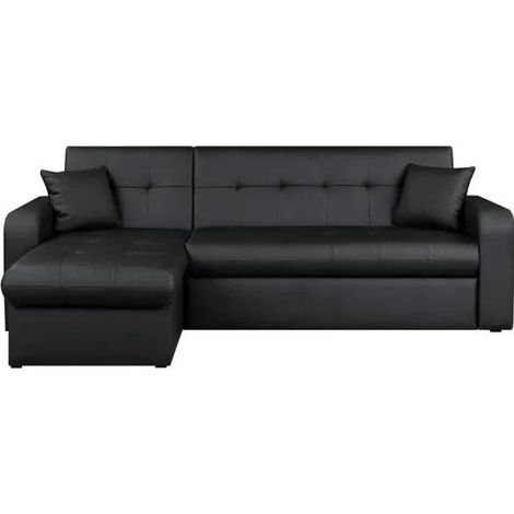 Roman Ecksofa umwandelbar schwarz 235 cm
