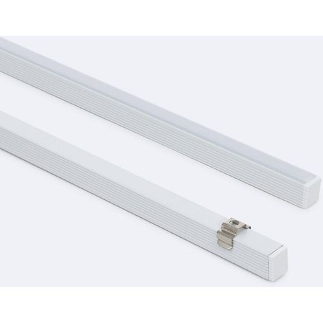 Profilo in Alluminio Superficie Mini con Copertura Continua per Striscia LED fino a 6 mm Bianco traslucido Bianco 2 m
