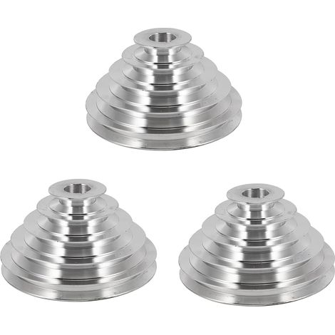 3X Roue de Pagode En Aluminium à Alésage de 25 mm A Roue de Poulie de Pagode de Type 5 étapes pour Courroie de Distribution à Courroie Trapézoïdale (1/5)