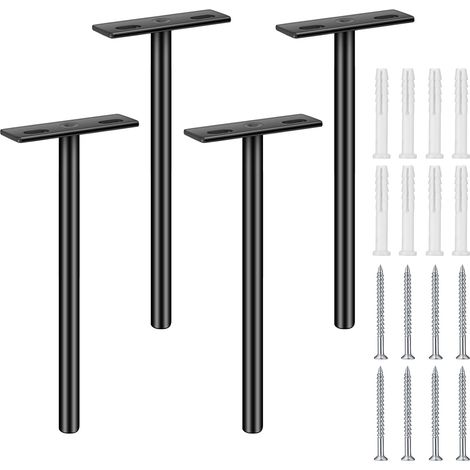 Support d'étagère flottante invisible, 4 pièces, fixation murale cachée, pour étagères en bois (14,2 x 7 cm) (1/5)
