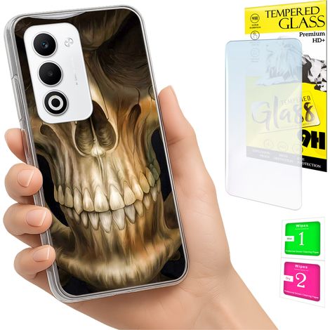 Custodia per Oppo A5 5G, cover posteriore con vetro temperato 9H. (1/5)