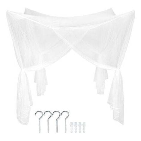 Moustiquaire - mostiquaire de lit, filet suspendu, auvent de lit,w1.8mx L2.2mxH2.4m (1/4)