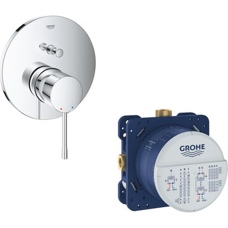 GROHE - Mezclador mecánico 2 salidas con desviador + Rapido SmartBox Universal empotrable cuerpo 1/2 (1/5)