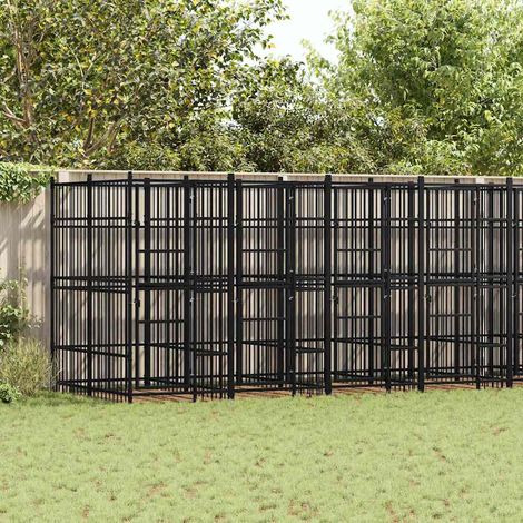 Chenil d'extérieur pour chiens Acier 14,75 m² (1/5)