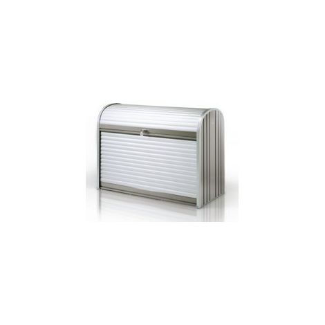 Biohort Rolladenbox StoreMax Mülltonnenbox Fahrradbox 120 - (117x73x109cm) silber-metallic