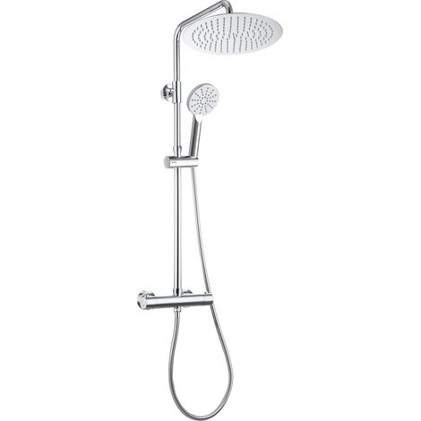 Görbach Colonne de douche thermostatique avec mitigeur, douche pluie Ø30 cm et douchette 3 jets, ensemble douche pour baignoire et salle de bain (1/5)