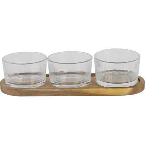 Set Apéritif Acacia avec 3 Coupelles en Verre (1/2)