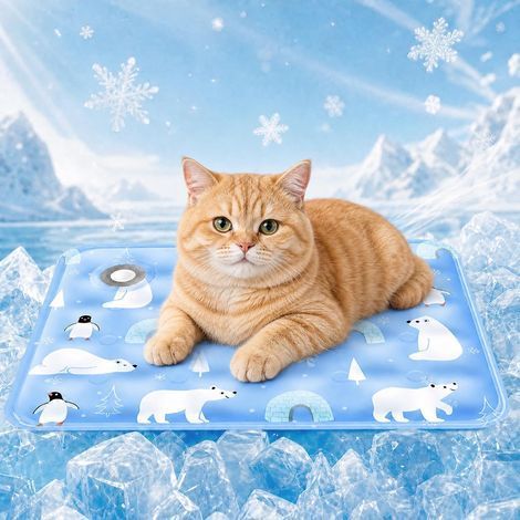 Tapis Rafraichissant Chien Chat, Tapis Auto-Rafraîchissant Animaux, 40x50cm Coussin Rafraîchissant Imperméable Pliable, Facile à Nettoyer, pour Chiens et Chats en été Chaud (1/5)