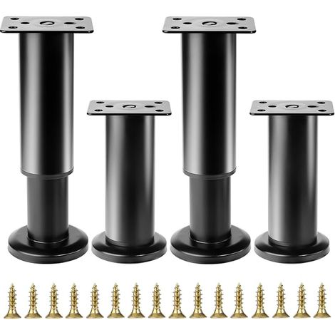 4 Stück verstellbare Möbelfüße 12-18 cm, verstellbare Möbelfüße, Nivellierfüße für Tische, schwarze höhenverstellbare Möbelfüße für Stühle, Betten, Sofas, Kleiderschränke, Schränke (1/5)