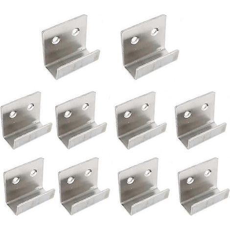 Fixations murales en acier inoxydable pour présentoirs à carreaux de céramique, grand format - Lot de 10 (1/3)