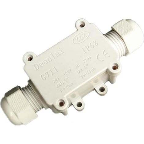 Boîte de jonction étanche IP68 (1 pièce), boîte de jonction électrique extérieure à 2 voies, plage de câblage 4-9 mm et 9-15 mm (blanche) (1/5)