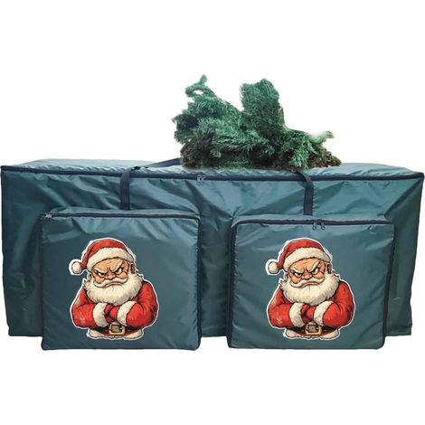 Sac de Rangement pour Sapin de Noël - Organisateur Antipoussière avec 2 Poches,Pochette Organisatrice pour Accessoires de Fête - Pour Camping Dressing Buanderie Salon (1/5)