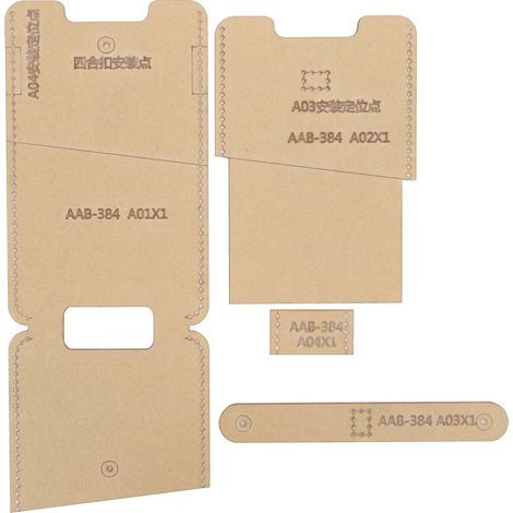Lot de 4 Gabarits Acrylique pour Coque Téléphone DIY, Moule à Motif en Cuir, Pochoir de Dessin Artisanal (1/5)