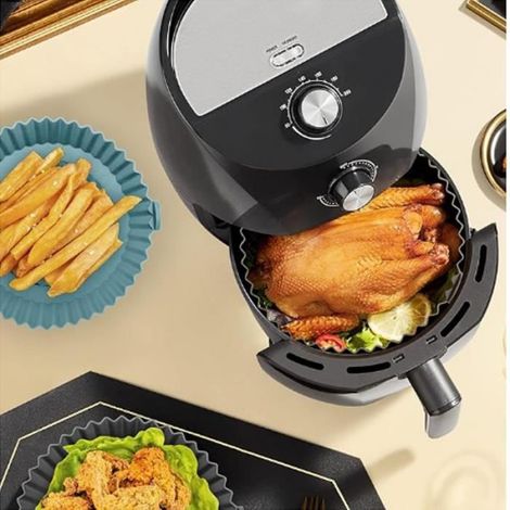 2 Pièces Moule Silicone Air Fryer, 20cm Accessoire Panier de Friteuse à Air pour Philips Foodi Max Cosori Moulinex Tefal (1/4)