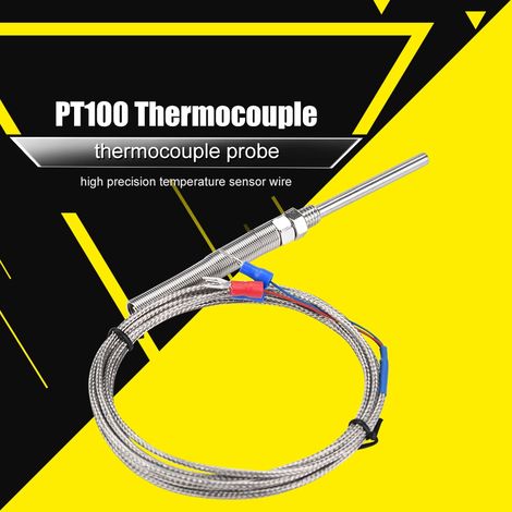 Sonde de température PT100 à résistance platine, filetage M8, 50 mm, câble 2 m, plage 0-400 °C (1/5)