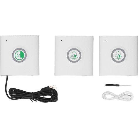 Interphone sans fil 433MHz longue distance 2 postes extérieurs 1 poste intérieur, kit de communication bidirectionnelle à 2 voies pour sécurité domestique, blanc