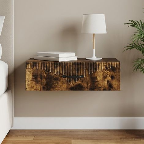 vidaXL Table d'appoint murale Chêne fumé 59 x 34,5 x 17 cm (1/5)