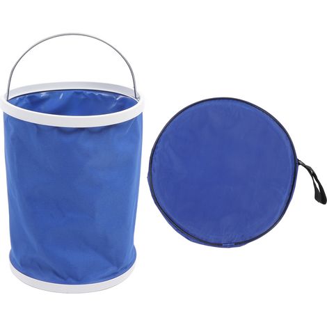Faltbarer 13-Liter-Eimer mit großem Fassungsvermögen, tragbarer Wassertank mit blauer Aufbewahrungstasche