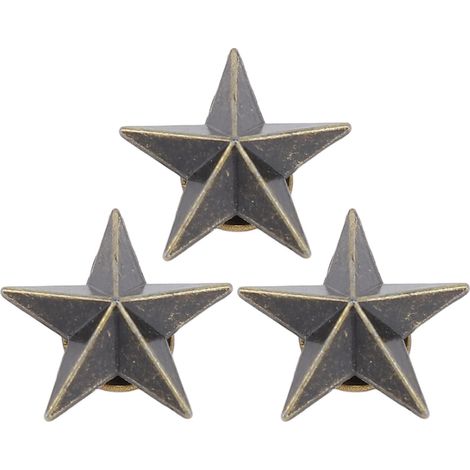 Lot de 50 rivets en alliage à 5 branches en forme d'étoile de 16 mm avec vis à fente de 4 mm pour la maroquinerie, l'habillement et la chapellerie, finition bronze antique. (1/5)