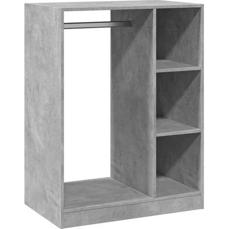 Armoire gris béton, dimensions 77x48x102 cm, en bois d'ingénierie. (1/5)