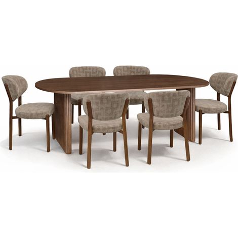 Ensemble table 230cm et 6 chaises, SUZIE