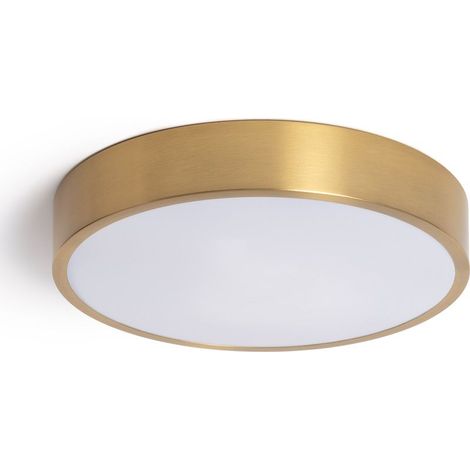 – Plafonnier LED rond 18W CCT sélectionnable – Métal doré Ø300 mm – Angle d'ouverture 120º – Diffuseur opale anti-éblouissement (1/5)
