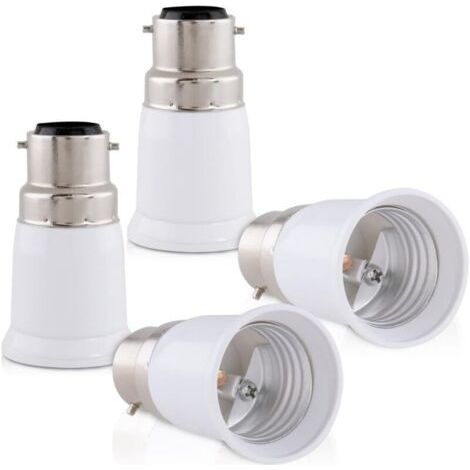 4 Socket Adapter - B22 to E27 Socket Converter - Bayonet Socket Adapter for Halogen and LED Bulbs (1/4)