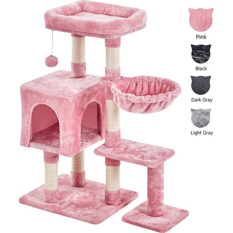 Homevive Rascador para Gatos Árbol para Gatos Pequeño Torre de Escalada Felpa para Gatito 107 cm Rosa