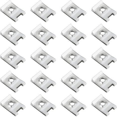 20pcs Écrous en U 25x16mm pour Vis 6,3 mm Acier pour Panneaux Compatible avec Compatible avec (1/5)