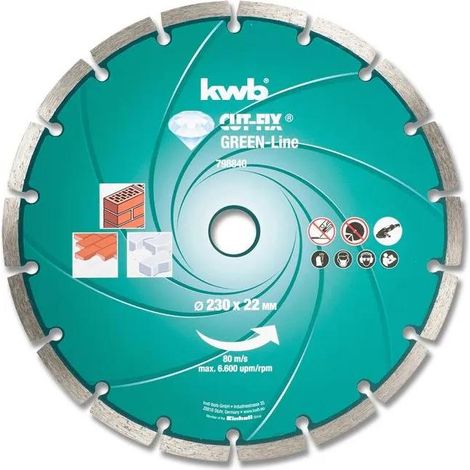 KWB 798740 Disco diamantado 180 mm verde para hormigón