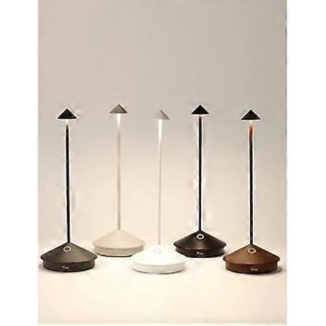 Lampe de table LED en aluminium Zafferano Pina Pro à intensité variable, protection IP54, pour une utilisation intérieure/extérieure, culot à brancher, H29cm, prise UE - Corten-Wellngs