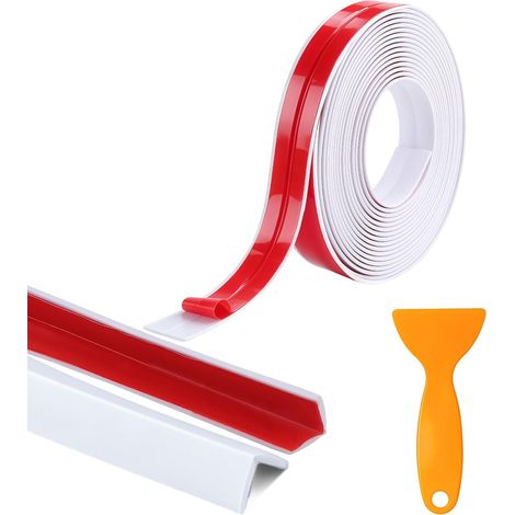 Plinthe de protection des bords autocollantes - 2 cm x 5 m - Blanc - Flexible - Plinthe souple - Profilé d'angle - Protection des bords pour portes, fenêtres, murs, cuisine, carrelage (1/5)