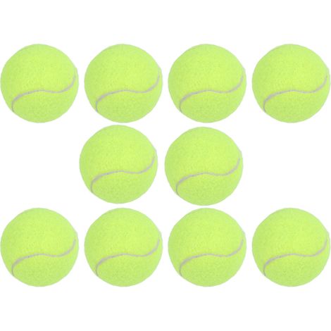 Lot de 10 balles de tennis élastiques en caoutchouc pour chien, idéales pour l'entraînement en intérieur et en extérieur. (1/5)