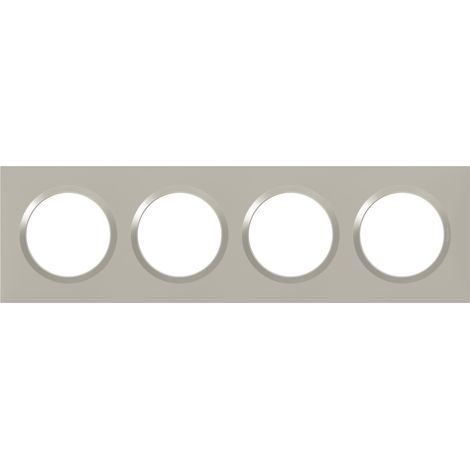 Legrand - Plaque carrée Dooxie 4 postes - Finition Plume