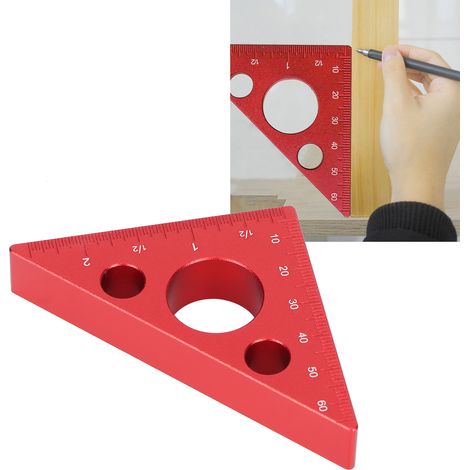 Règle en Aluminium pour Menuisier Épaisse avec Mesures Métriques et Impériales Idéale pour les Projets DIY et les Outils Artisanaux-KZQ (1/5)