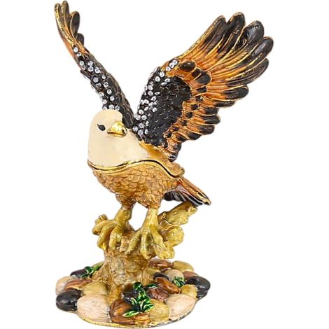 Unique Bird Designs Porte-bijoux pour petits accessoires et décoration Boîte décorative pour objets de valeur et souvenirs Boîte à bijoux en forme d ' oiseau émaillée peinte à la main (1/5)
